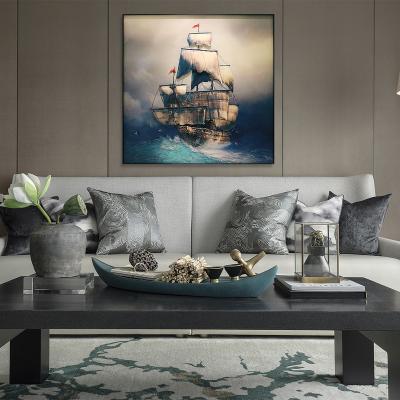 China Classic / Postmodern New Art Tempered Decorative Glass Wall Painting For Living Room Hotel for sale