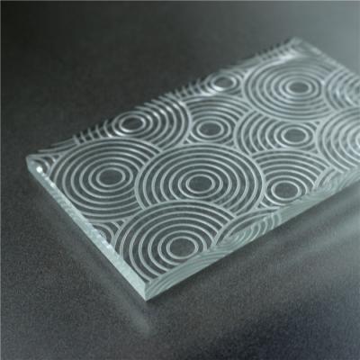 China Modern Partition Glass Acid Etching Frosted Pattern Glass Use In Office for sale