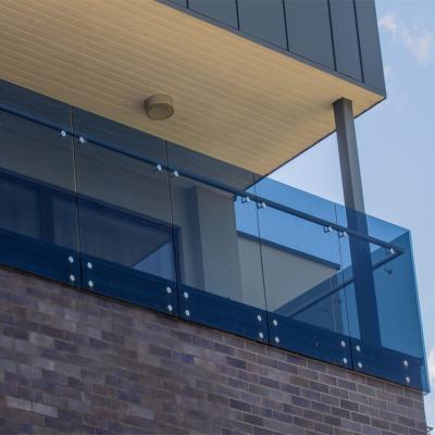 China Contemporary (8mm+1.52Pvb+8mm) Laminated Glass Balustrade Frameless Tempered Glass Balcony Balustrade For Hotels And Home for sale