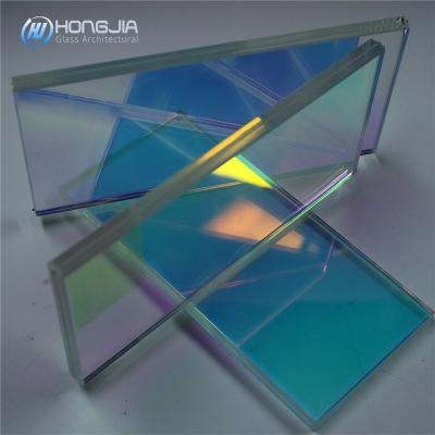 China Modern dichroic laminated glass for hotel interior partition for sale