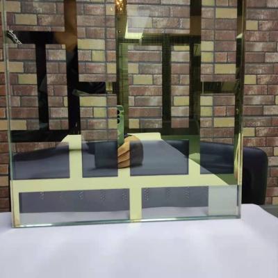 China Contemporary there is a golden mirror in the middle of the laminated glass for sale