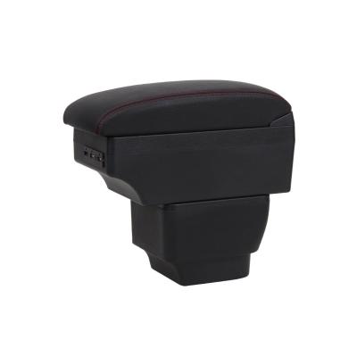 China TONC Storage Box Car Slot Armrest Storage Box Black Red Line Car Armrest Boxcar Interior Parts For Mazda MAZDA2 for sale