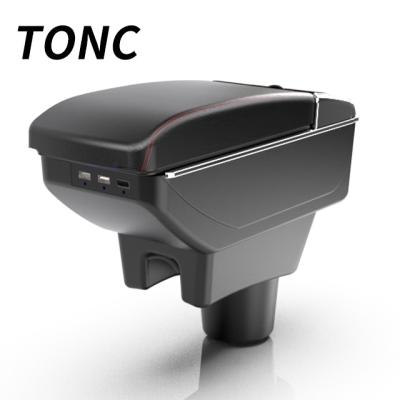 China TONC Storage Box For Mitsubishi Attrage Mirage Car Interior Seat Storage Box Black Center Console Armrest Box With USB And Water Cup Holder for sale