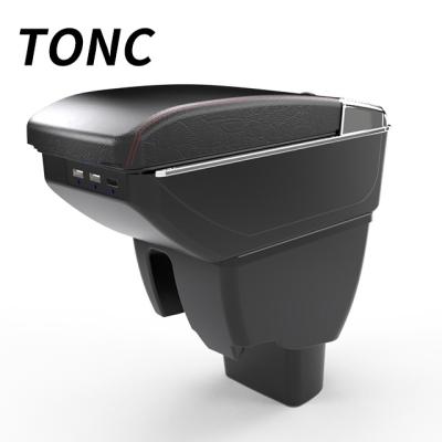 China TONC Storage Box For 2015 Hyundai XCENT Multifunctional Black Boxcar Console Armrest Box Adjustable Seat Armrest Water Cup Holder for sale