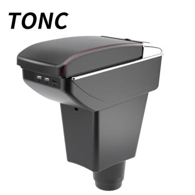 China TONC Storage Box For Renault LOGAN Interior Center Armrest Box Black Service Car Seat Center Console Storage Box With USB Car Accessories for sale