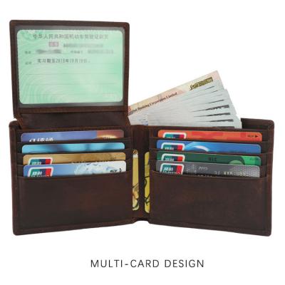 China Hot New Products RFID Wallet Credit Card Wallet Vintage Leather Wallet For Men for sale