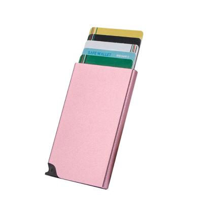 China Fashion Auto Pop Up Thin Aluminum RFID Blocking Credit Card Holder for sale