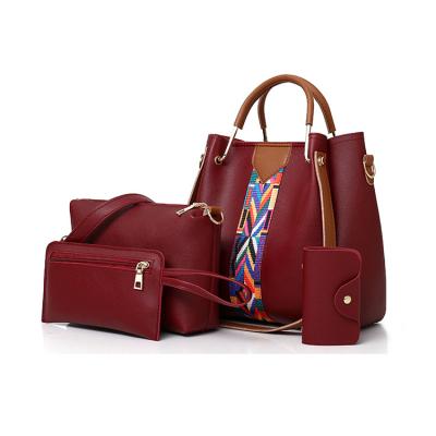 China Newest Design High Quality Fashion Leadies Totes Bags Women Leather Handbag Set for sale