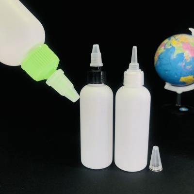 China Round 100ml cosmetic shoulder headed mouth cap PE bottle disinfection plastic bottle with pointed ogive cap for sale