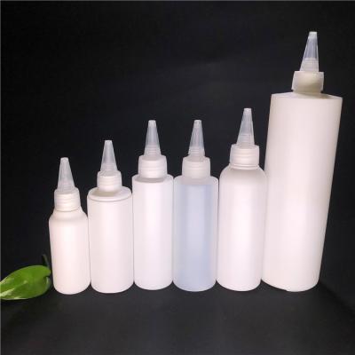 China PLASTIC PACKAGING 50 PE 100 150 200 250 500lm Hair Color Applicator Bottles Pointed Mouth Top Cap Bottles Twist Cap For Essential Oils Liquid for sale