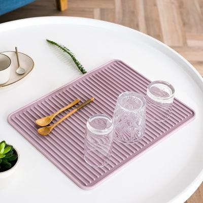 China 2022Large 16 X12 Inch Kitchen Silicone Viable Dish Mats Heat Resistant Dry Mats For Household Accessories for sale