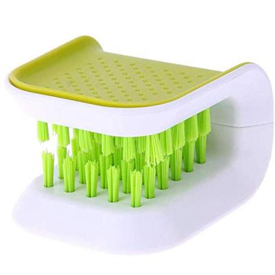 China Durable Home And Kitchen Knife Blade Brush With Durable Soft Stiffens Non-Slip Cutlery Cleaner Green Brush Bristle Scrub For Your Knife for sale