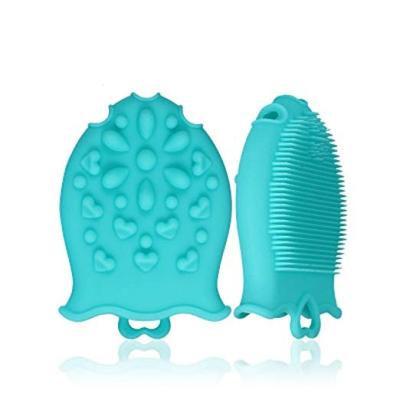 China Body Silicone Baby Shampoo Brush Glove Baby Bath Sponge Silicone Scrubber Glove Quick Dry Washcloth Bacteria Resistant for sale