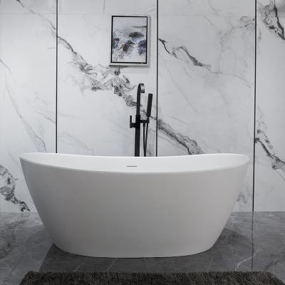 China Easy clean surface luxury solid artificial stone white oval freistehend badewanne brand freestanding bathtub for sale