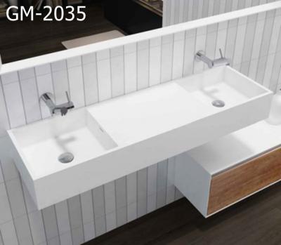 China Modern Wall Mounted Double White Matte Solid Outdoor Basin for sale