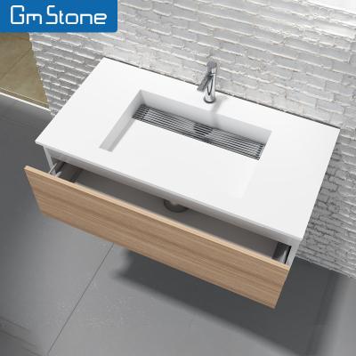 China Modern Solid Outdoor Basin Cabinet Basin Bathroom Vanity Wall Hung Sink Artificial Stone Stone Sink for sale