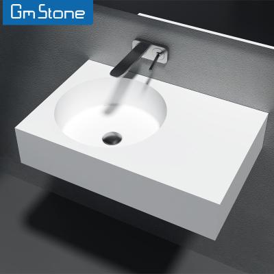 China GM Circuit Modern Solid Shape Outdoor Sink Easy Installation Bathroom Wall Hung Wall Mounted Basin Basin Sink Basin Sink for sale