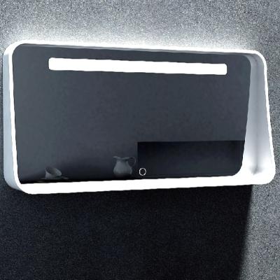 China Minimalist Sapphire Mirror and Solid Surface LED Border Mirror for sale