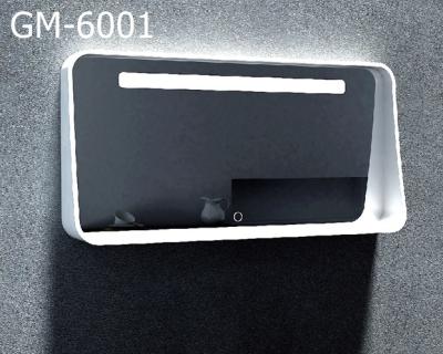 China The minimalist GM6001 led light mirror and the frame is made of solid surface for sale