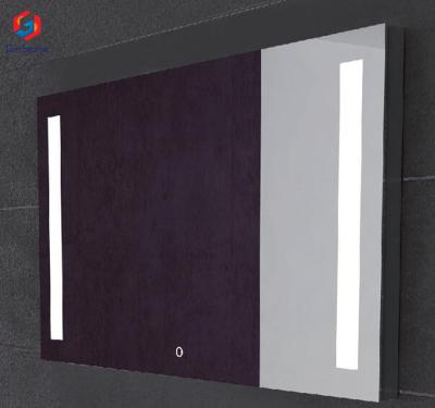 China Bright Italian Designed With Solid Surface Artificial Stone Frame LED Mirror for sale