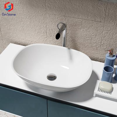 China Modern Solid Outdoor Counter Top Cabinet Fancy Bathroom Sinks for sale