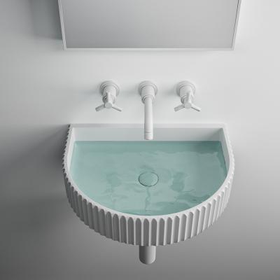 China Eco-friendly Resin Modern Solid Surface Bathroom Art Lavatory Stone Sink for sale