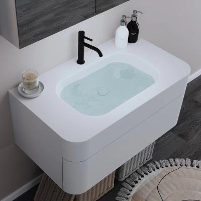 China Bathroom Modern Luxury Solid Outdoor Resin Cabinet Basin Basin Stone Sink With Vanity Bathroom Sink for sale