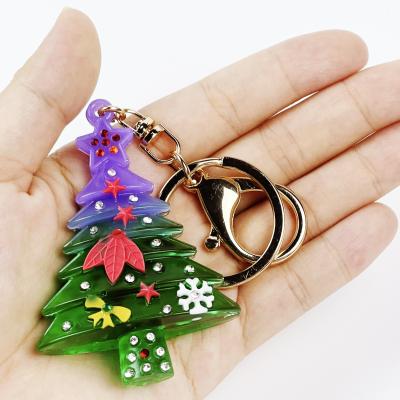 China Stocked Custom Silicone Mold 3D Christmas Tree Resin 2 PCS Head Chain Mold for sale