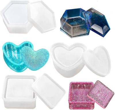 China Stocked DIY Resin Mold Set Large Geode Box Silicone Resin Molds For Jewelry Making Craft for sale