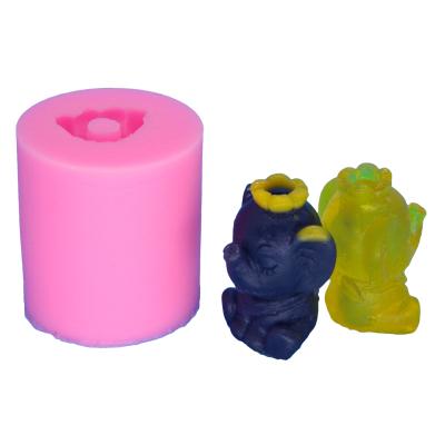 China Wholesale Factory Price Soft Silicone Resin Decoration Molds Elephant Resin Silicone Topper Mold Straw for sale