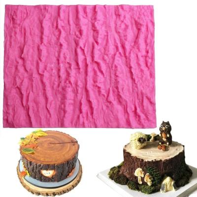 China Stocked Wedding Decorating Silicone Mold Tree Bark Lace Up Baking Tools Fondant Baking Sugar Craft Tools for sale