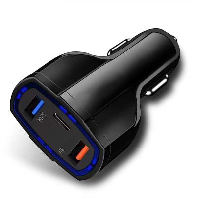 China QC3.0 Quick Charge 3.5A Dual USB Car Charger QC3.0 With Type-C Interface Output Car Charger for sale