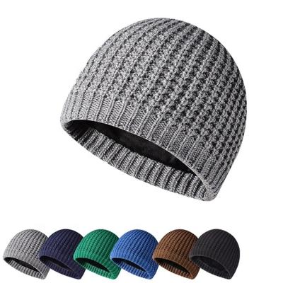 China COMMON Best Selling Adult Plus Size Winter 30% Wool Quick Dry Luxury Hats Striped Skull Cap for sale