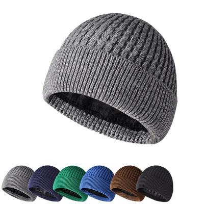 China Great flexibility COMMON Autumn Solid Color Cuffed Wool high quality Beanie Lined Knitted Hats reasonable prices for sale