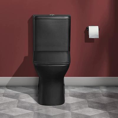 China Elongated Double-Flow Western Shaped Inodoros Modern One Piece Toilets Nordic Matte Black Toilet for sale