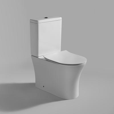 China Double-Flow European Accept Double Flush Rimless Single Ceramic Two-Piece Toilet Customized Lavatories for sale