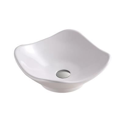 China Waterproof Art New Design Over Counter Small Unique Shaped Nordic Irregular Hand Wash Basins Vanity Basin for sale