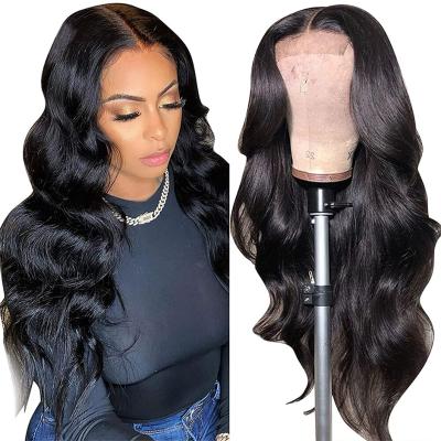 China Factory Supplier Wholesale Mink Brazilian Cuticle Aligned Cheap Body Wave Pre Plucked Transparent 5X5 Lace Closure Wigs For Black Women for sale