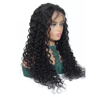 China Deep Wave Virgin Cuticle Aligned Transparent Swiss Hair Lace Wig For Sale Unprocessed Hair Sizes Long Deep Wave Full Swiss Lace Wig for sale