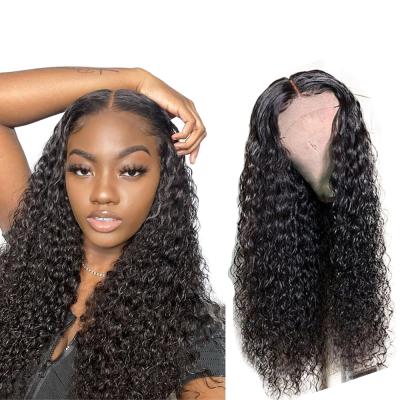 China Water Wave Yeswigs Water Wave Mink Brazilian Cuticle Aligned Pre Plucked Natural Hair 4X4 Lace Closure Wig For Black Women In Stock for sale