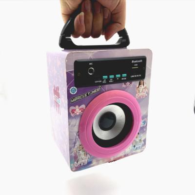 China Built In 1200 MAH Rechargeable Li-Battery Customize FM Band USB SD BT Player Toys Kids Gift Rechargeable Speaker for sale