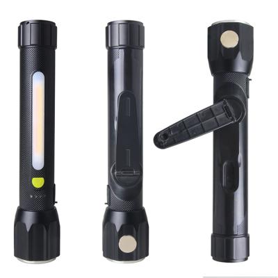 China Professional Manufacturer Camping High Quality And Durable Rechargeable Led Flashlight Black Lamp for sale