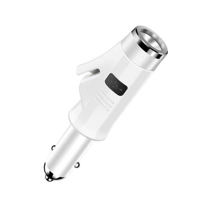 China Car Charger 2021 New Design and Multifunctional Car Phone Charger Emergency Car Tool Flashlight for sale