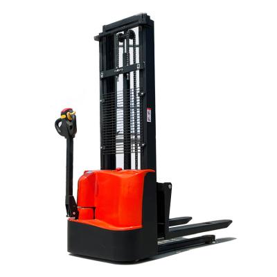 China Hotels CE Performance 1ton 1.5ton Electric Pallet Stacker Full Top Spread Legs Adjustable Leg Forks Wide Legs For Double Deck Pallet for sale