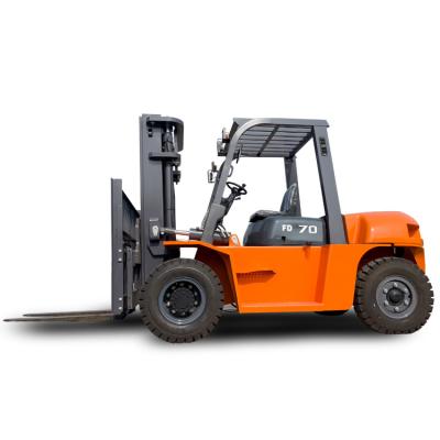 China Hotels 8 ton 9ton 10tons 6 meter diesel forklifts lifting height forklift with Front Dual Tire Japan Engine for sale