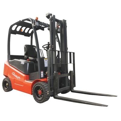 China Hotels 1.5T 2T 3m -6m Electric Mini Triplex Forklift Hydraulic Mast Battery Operate Forklifts With Solid Tires for sale