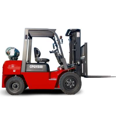 China Hotels LPG CNG forklift 3ton 4ton 5ton 6 ton 7 ton lpg/gasoline forklifts with full duplex triple free mast for sale