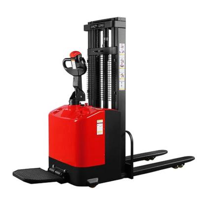 China Hotels Warehouse Pallet Stacker Truck 1 Ton 1.5 Ton Electric Stacker Forklift With Different Lift Height for sale