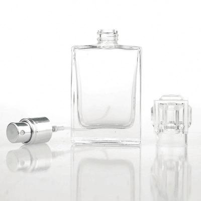 China Bulk Personal Care Aluminum Spray Cap Glass Bottle Printing 30ml 50ml Empty Perfume Bottles for sale