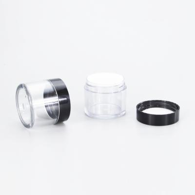 China Skin Care Cream 50g 100g Clear Plastic Jars Pet Straight Sided Jars With Black Smooth Striped Caps for sale